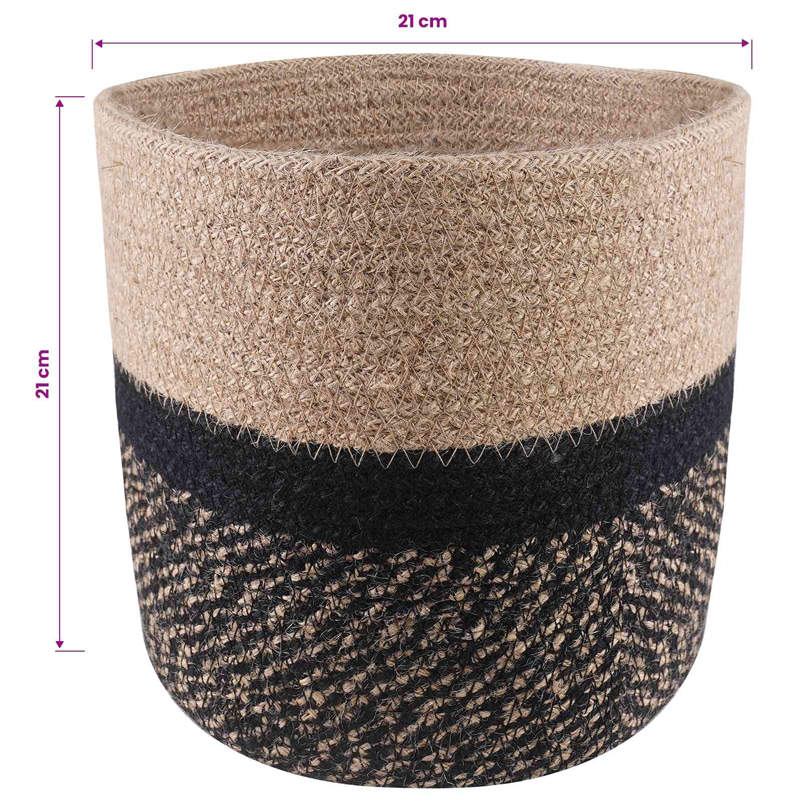 vidaXL Zestaw doniczek 2 pcs Naturalny i czarny Ø 21 x 21 cm