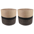 vidaXL Zestaw doniczek 2 pcs Naturalny i czarny Ø 28 x 28 cm