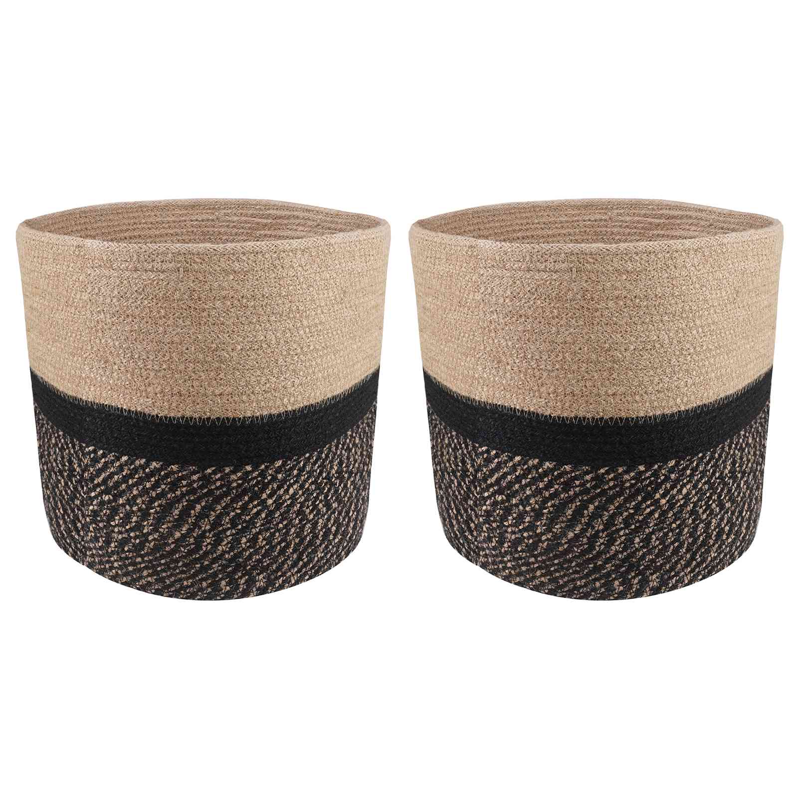 vidaXL Zestaw doniczek 2 pcs Naturalny i czarny Ø 28 x 28 cm