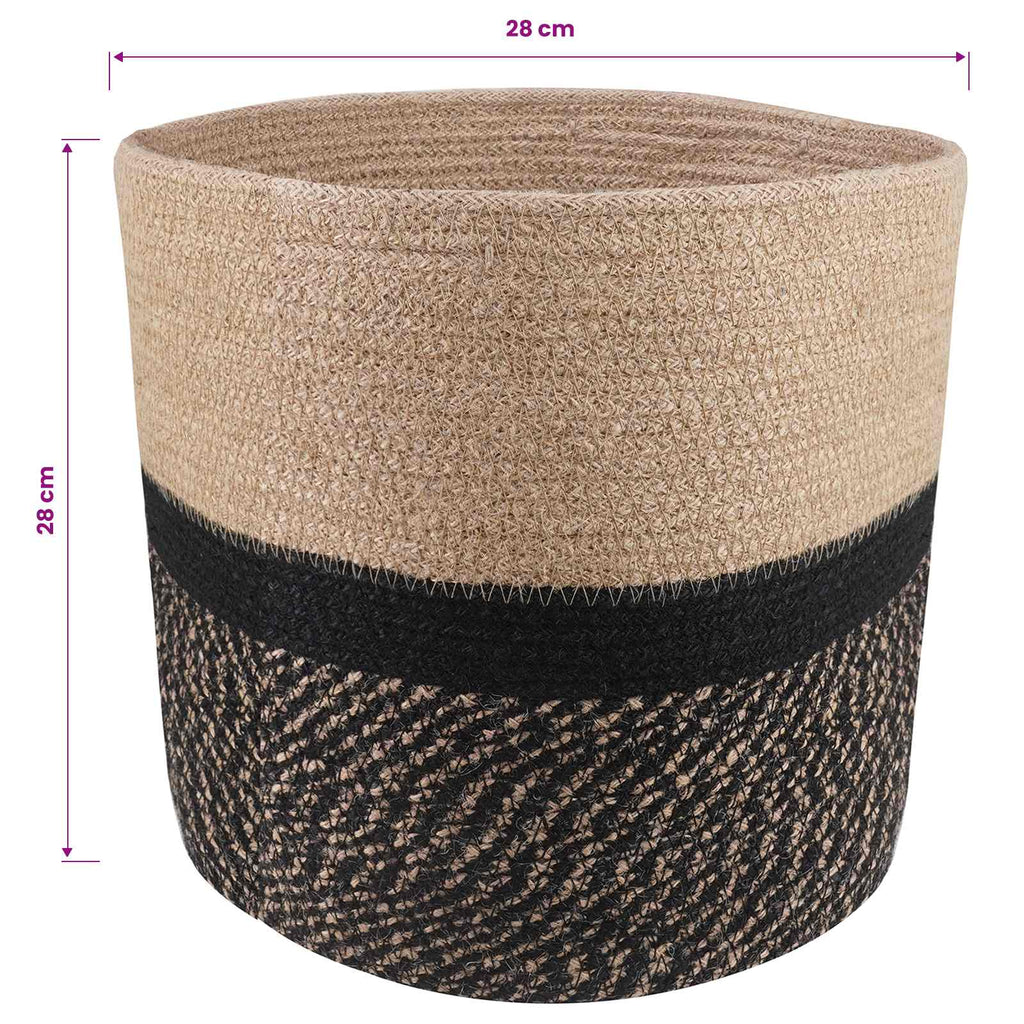 vidaXL Zestaw doniczek 2 pcs Naturalny i czarny Ø 28 x 28 cm