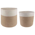 vidaXL Zestaw doniczek 2 pcs Naturalne i białe Ø 28 x 28 cm