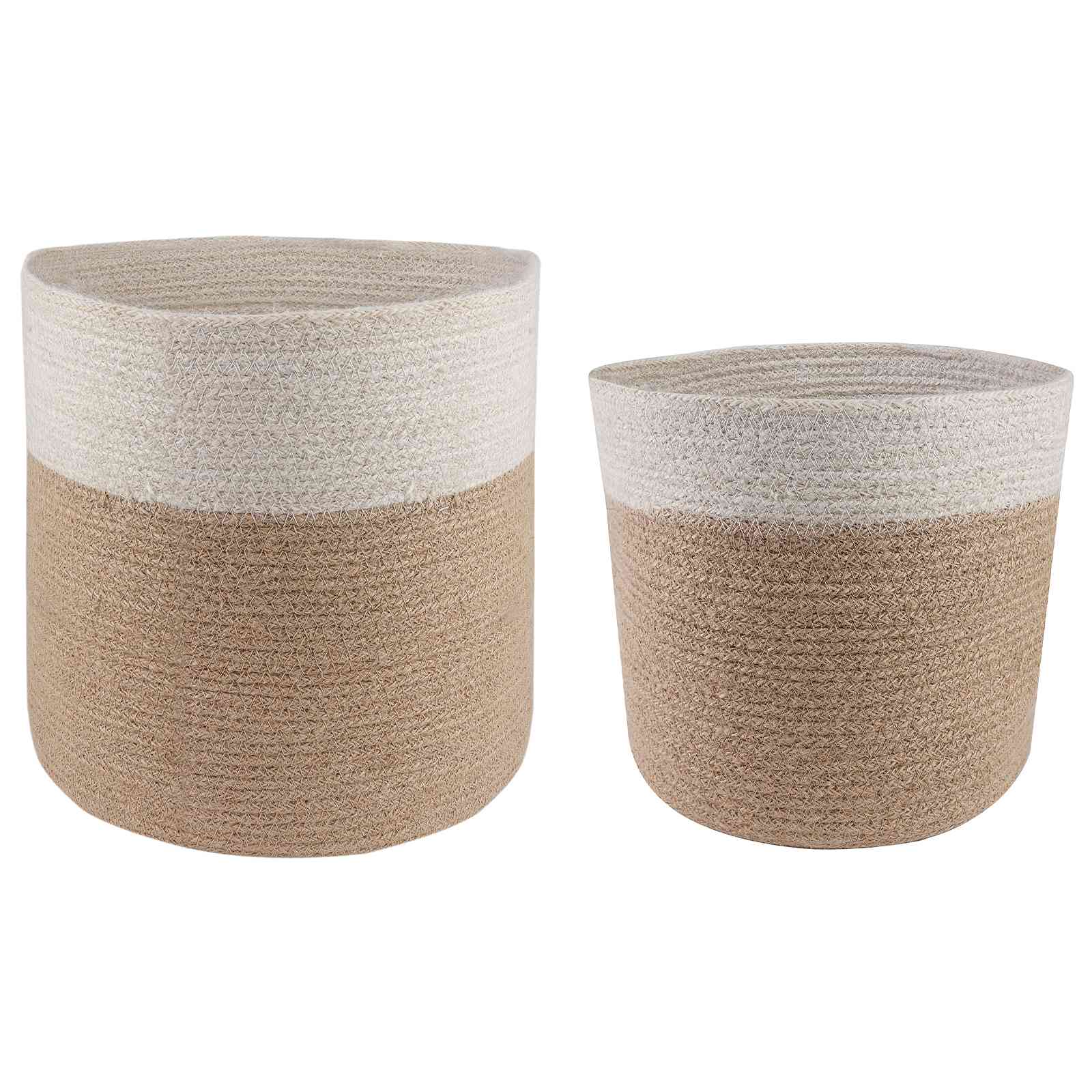 vidaXL Zestaw doniczek 2 pcs Naturalne i białe Ø 28 x 28 cm