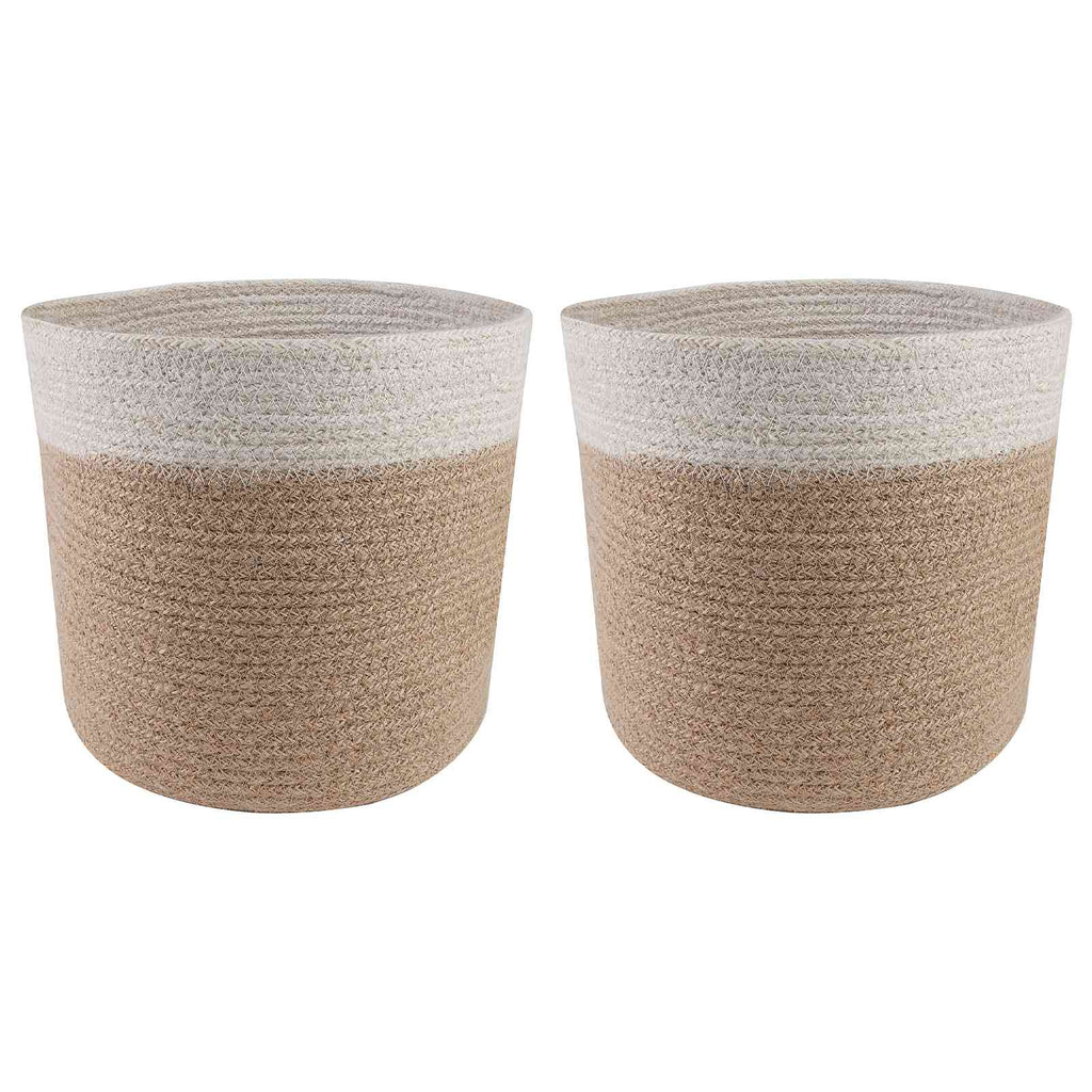 vidaXL Zestaw doniczek 2 pcs Naturalne i białe Ø 21 x 21 cm
