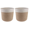 vidaXL Zestaw doniczek 2 pcs Naturalne i białe Ø 21 x 21 cm