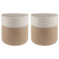 vidaXL Zestaw doniczek 2 pcs Naturalne i białe Ø 28 x 28 cm