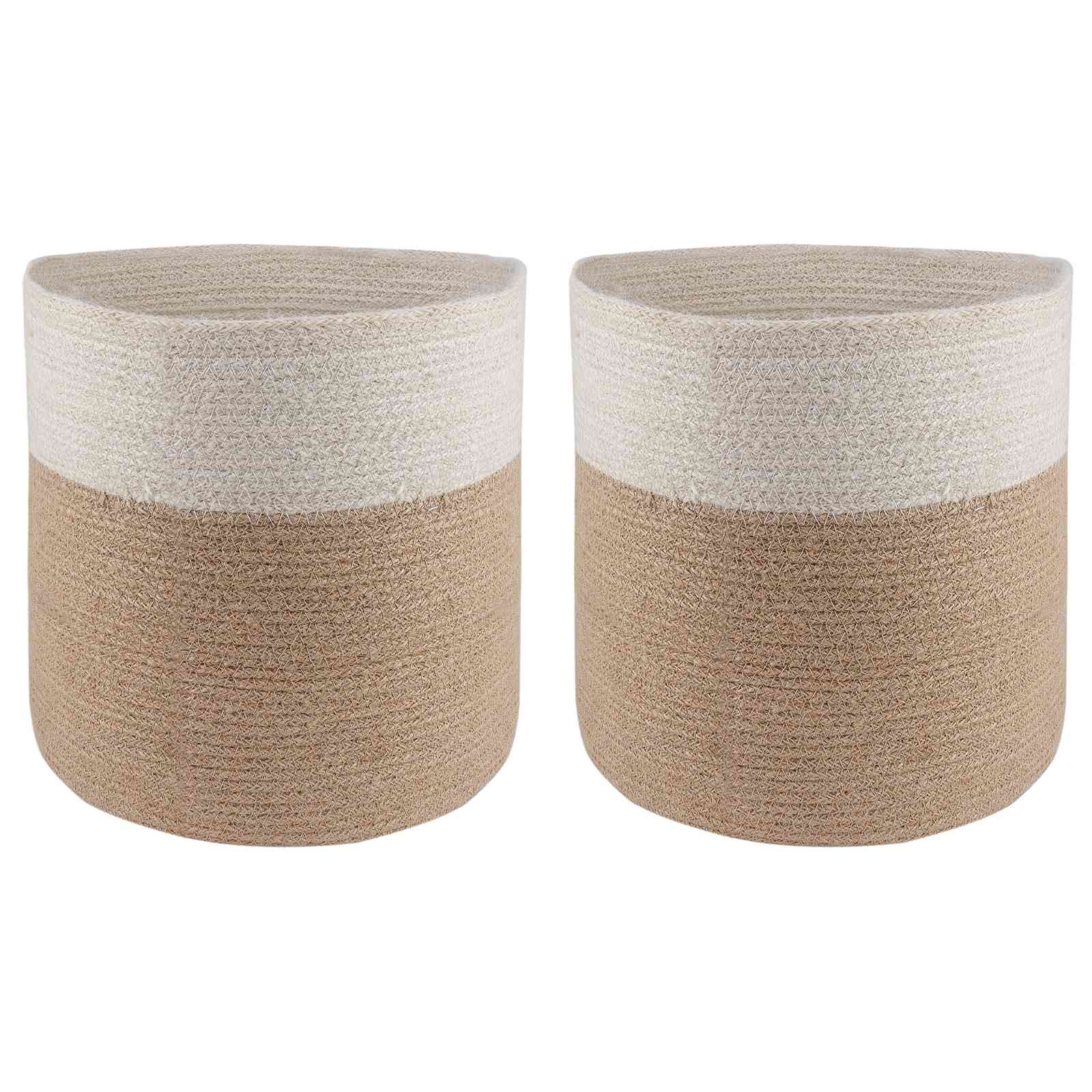 vidaXL Zestaw doniczek 2 pcs Naturalne i białe Ø 28 x 28 cm
