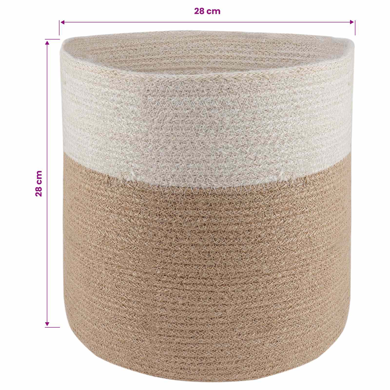 vidaXL Zestaw doniczek 2 pcs Naturalne i białe Ø 28 x 28 cm