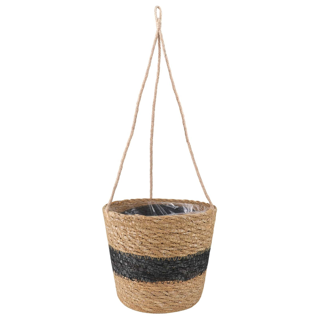 vidaXL Kosze na rośliny z trawy morskiej 3 pcs Naturalny i czarny