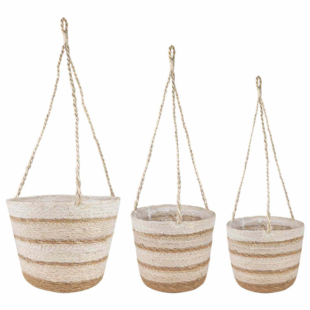 vidaXL Kosze na rośliny z trawy morskiej 3 pcs
