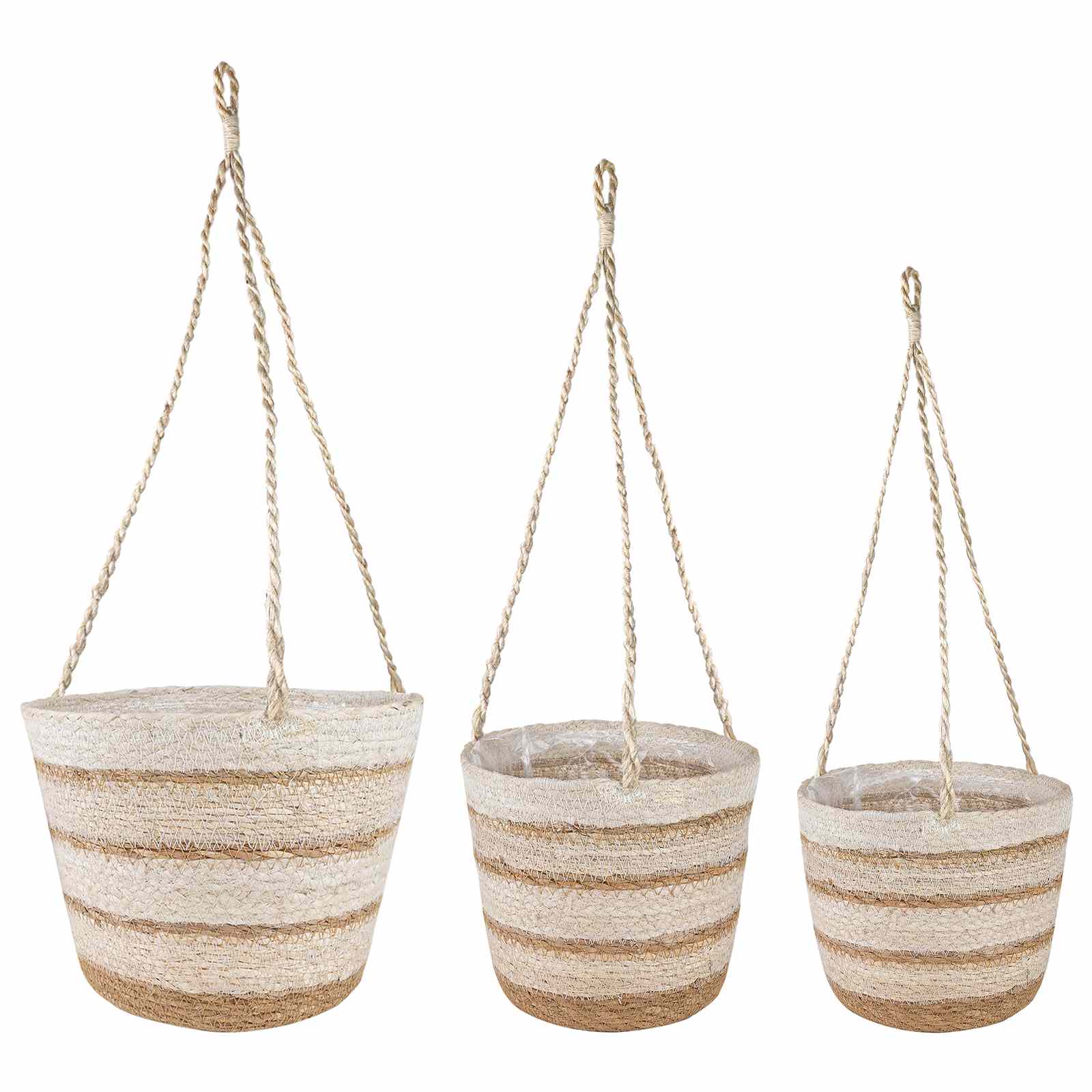 vidaXL Kosze na rośliny z trawy morskiej 3 pcs