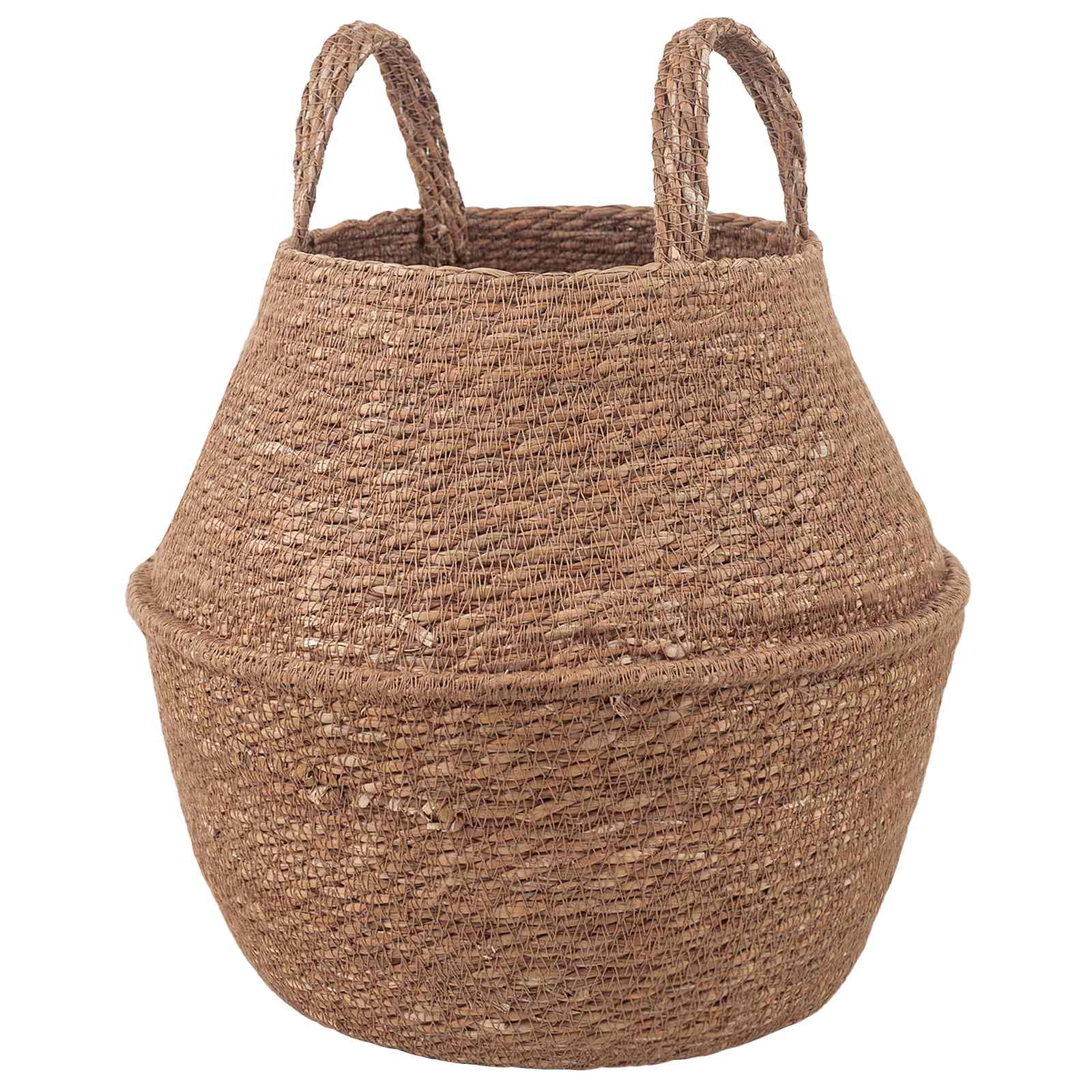 vidaXL Doniczka z uchwytami naturalny Ø 22 x 20 cm 100% Trawa morska