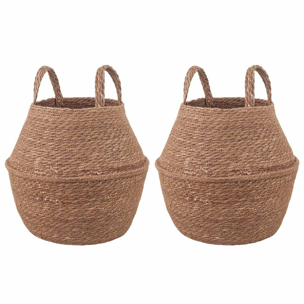vidaXL Doniczka z uchwytami 2 pcs naturalny Ø 22 x 20 cm