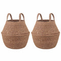 vidaXL Doniczka z uchwytami 2 pcs naturalny Ø 22 x 20 cm