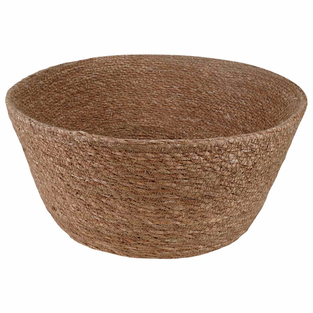 vidaXL Doniczka z uchwytami naturalny Ø 32 x 32 cm 100% Trawa morska