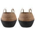 vidaXL Doniczka z uchwytami 2 pcs Czarny Ø 32 x 32 cm