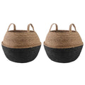 vidaXL Doniczka z uchwytami 2 pcs Czarny Ø 45 x 36 cm