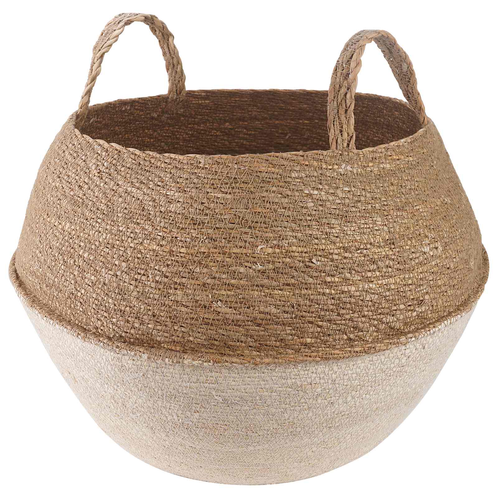 vidaXL Doniczka z uchwytami Biały Ø 45 x 36 cm 100% Trawa morska