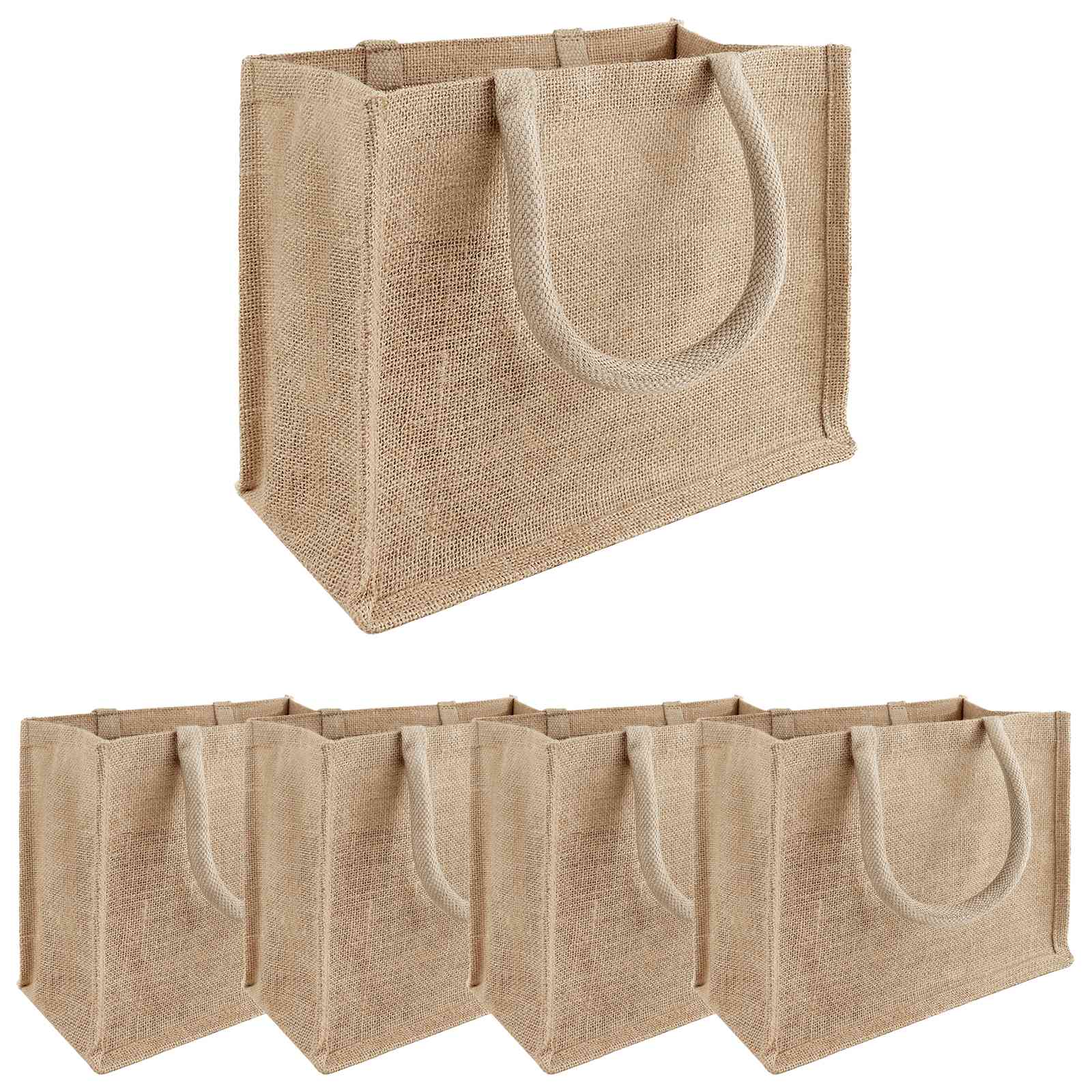 vidaXL Torebki jutowe 5 naturalny 26 x 22 x 14 cm 100% Juta Tossa