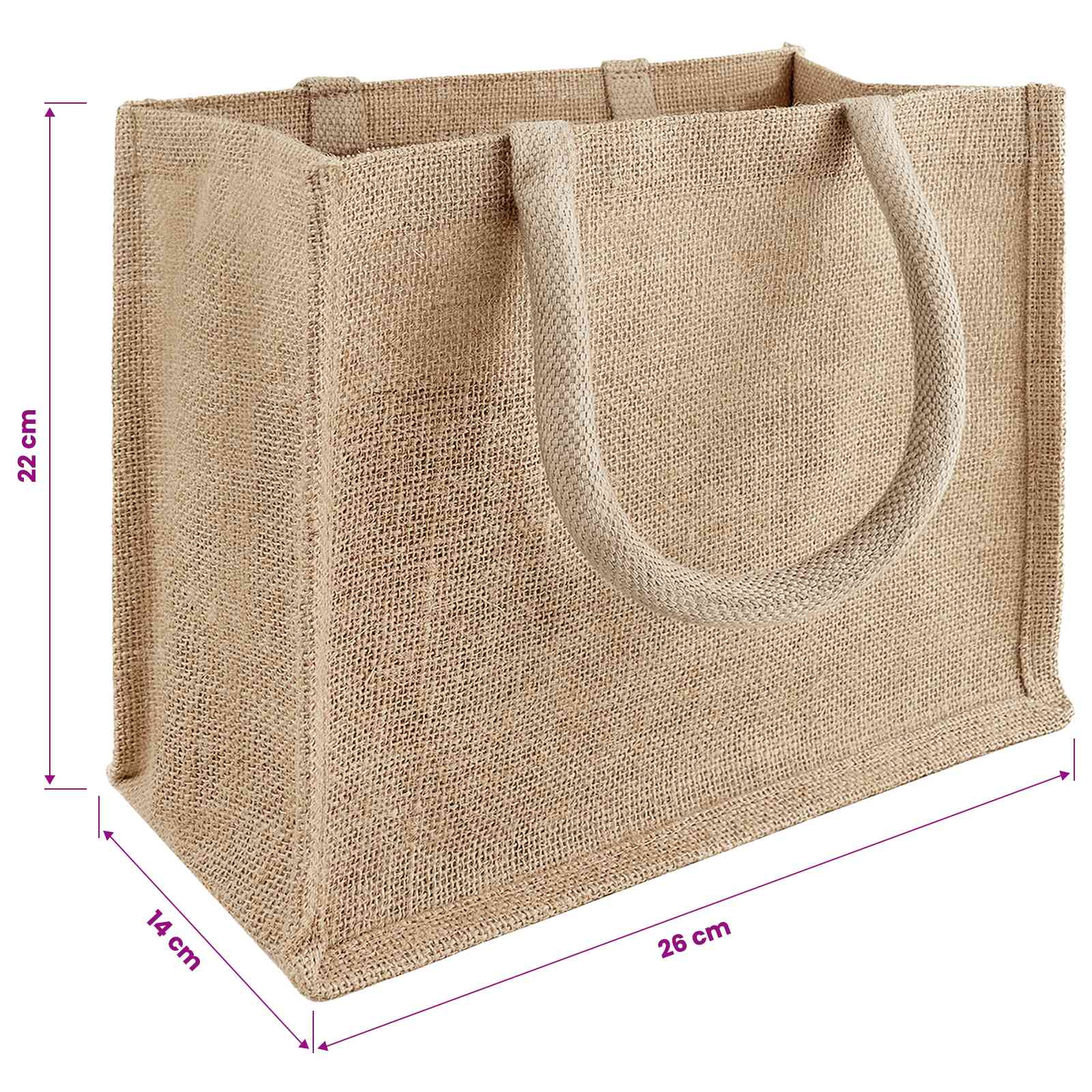 vidaXL Torebki jutowe 5 naturalny 26 x 22 x 14 cm 100% Juta Tossa
