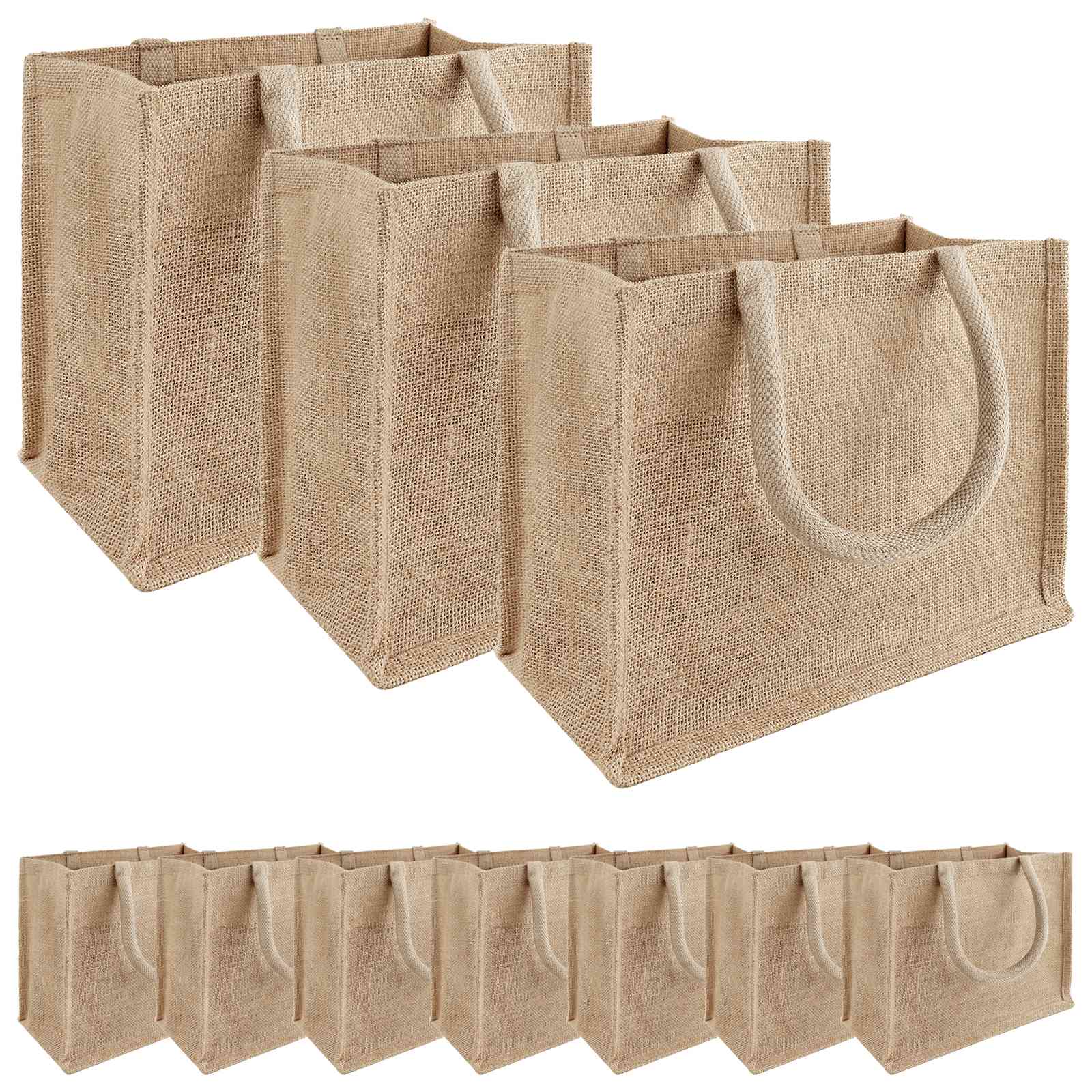 vidaXL Torebki jutowe 10 naturalny 26 x 22 x 14 cm 100% Juta Tossa
