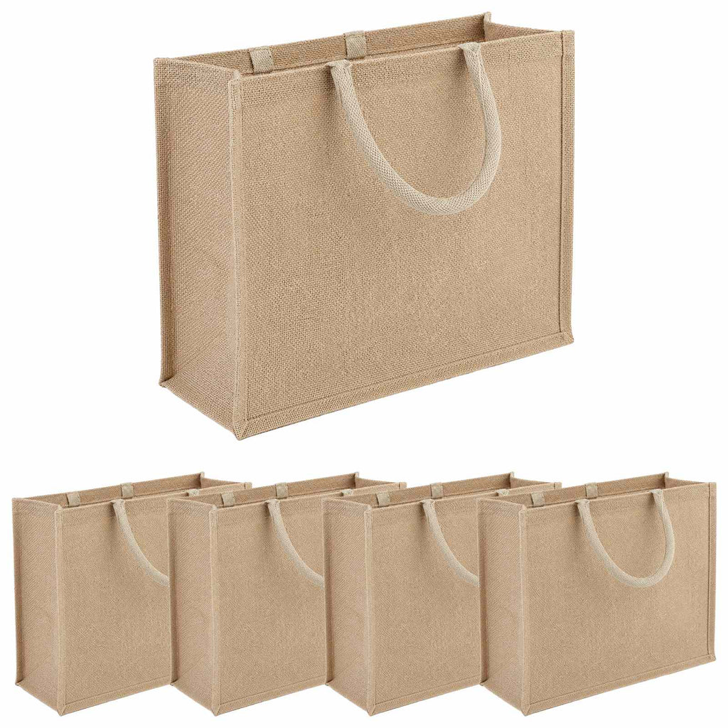 vidaXL Torebki jutowe 5 pcs naturalny 42 x 33 x 19 cm 100% Juta Tossa
