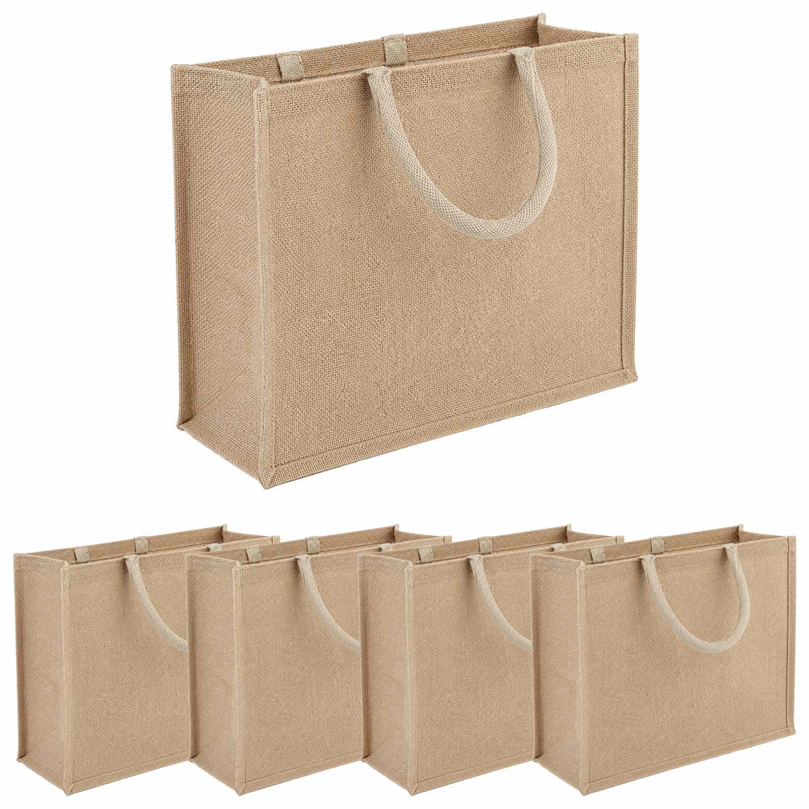 vidaXL Torebki jutowe 5 pcs naturalny 42 x 33 x 19 cm 100% Juta Tossa