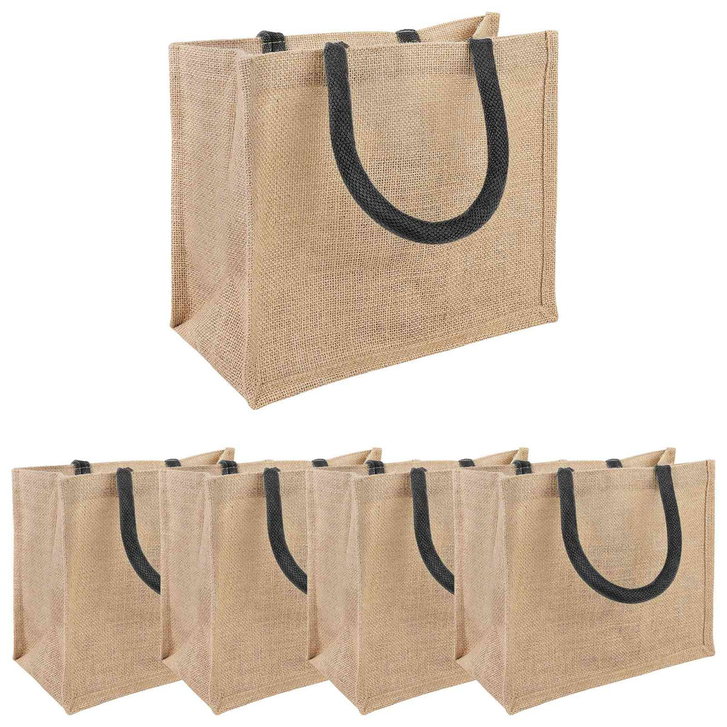 vidaXL Torebki jutowe 5 Naturalny i czarny 26 x 22 x 14 cm