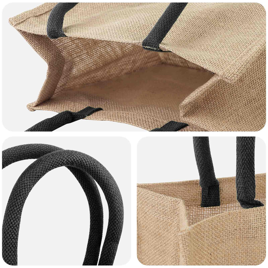 vidaXL Torebki jutowe 10 Naturalny i czarny 26 x 22 x 14 cm