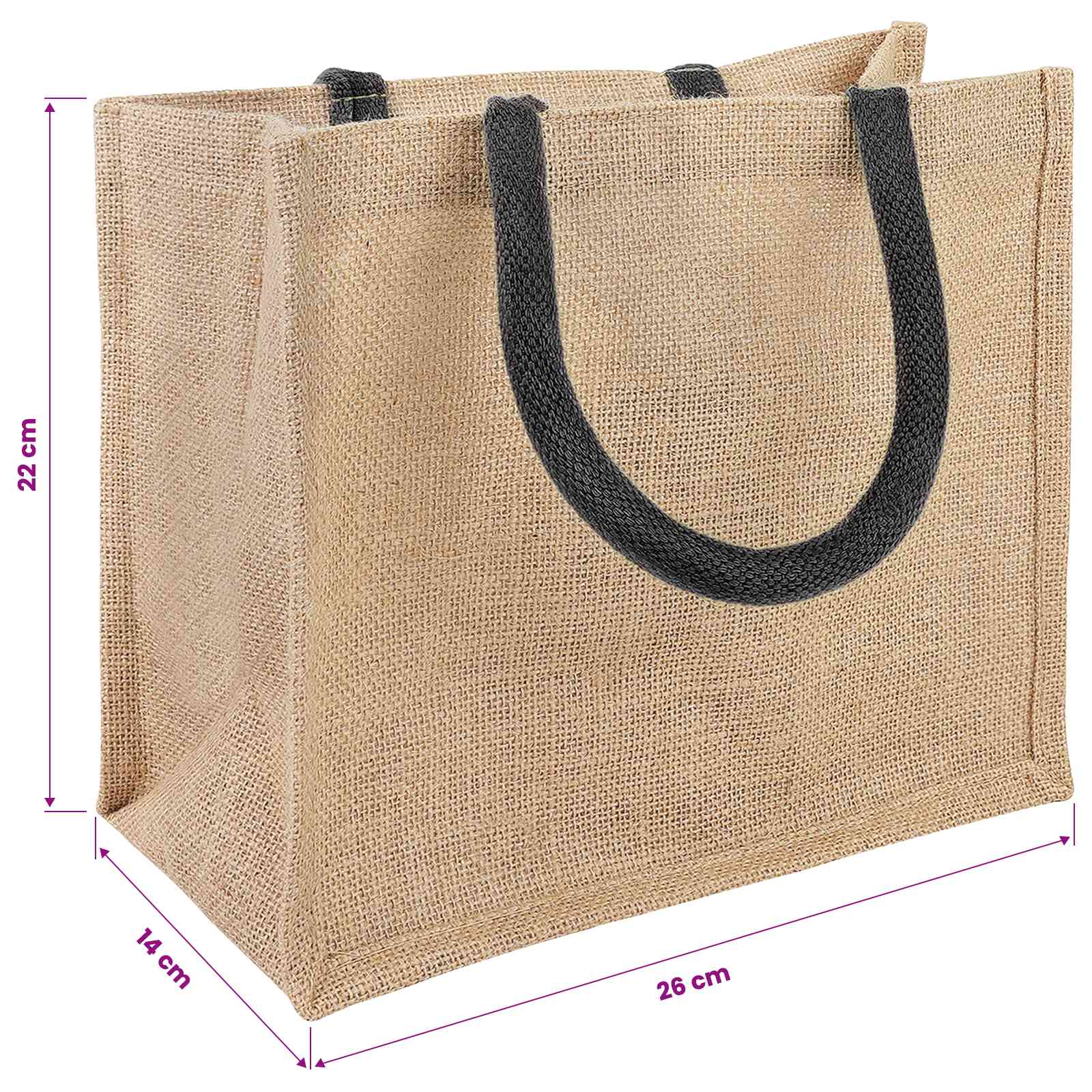 vidaXL Torebki jutowe 10 Naturalny i czarny 26 x 22 x 14 cm