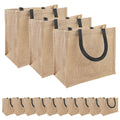 vidaXL Torebki jutowe 50 Naturalny i czarny 26 x 22 x 14 cm