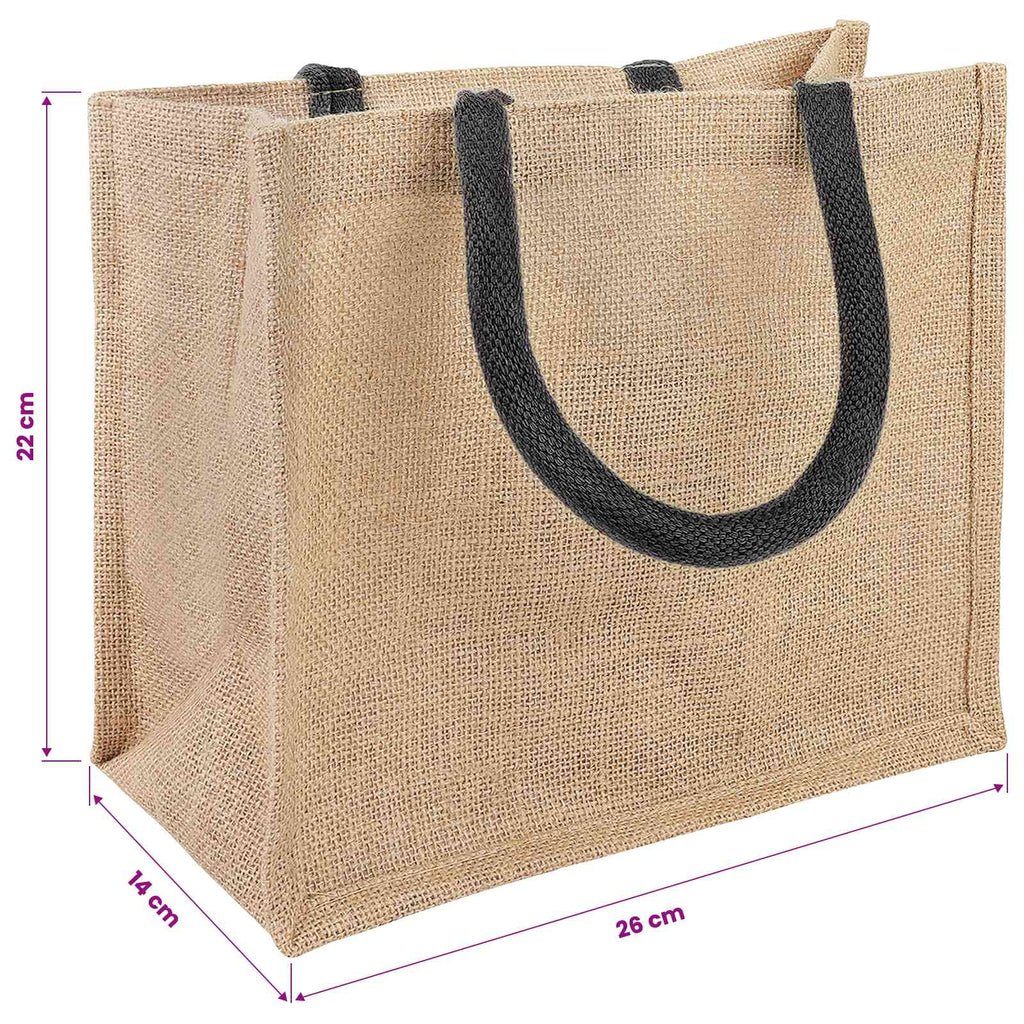 vidaXL Torebki jutowe 50 Naturalny i czarny 26 x 22 x 14 cm