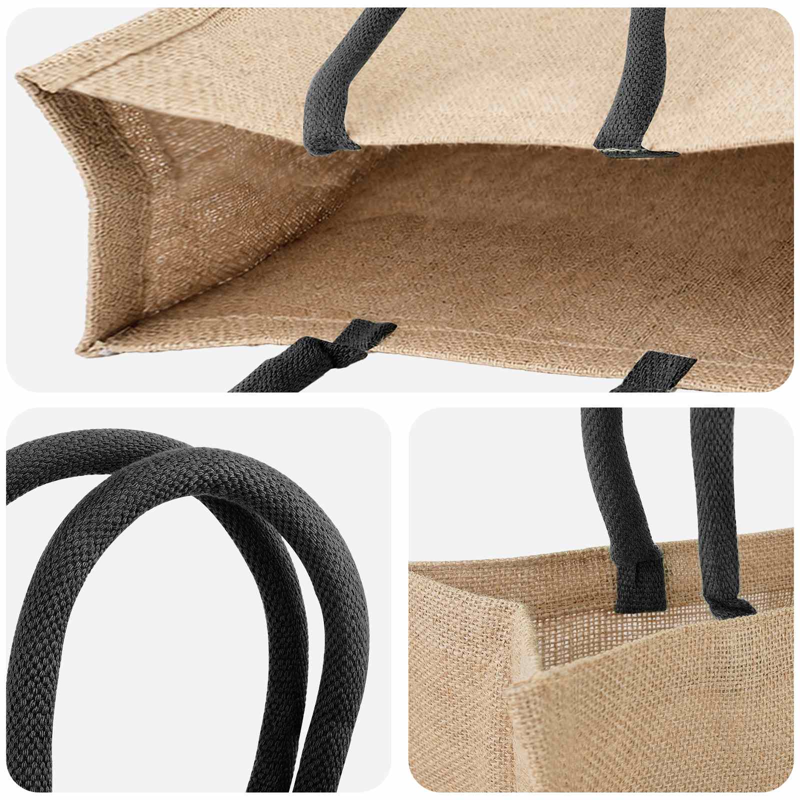 vidaXL Torebki jutowe 10 Naturalny i czarny 42 x 33 x 19 cm