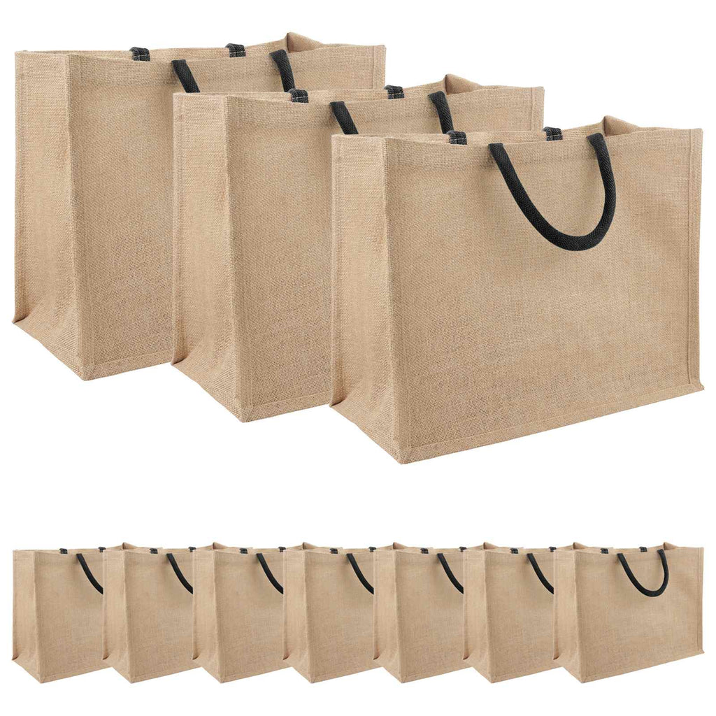 vidaXL Torebki jutowe 10 Naturalny i czarny 42 x 33 x 19 cm