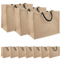 vidaXL Torebki jutowe 10 Naturalny i czarny 42 x 33 x 19 cm