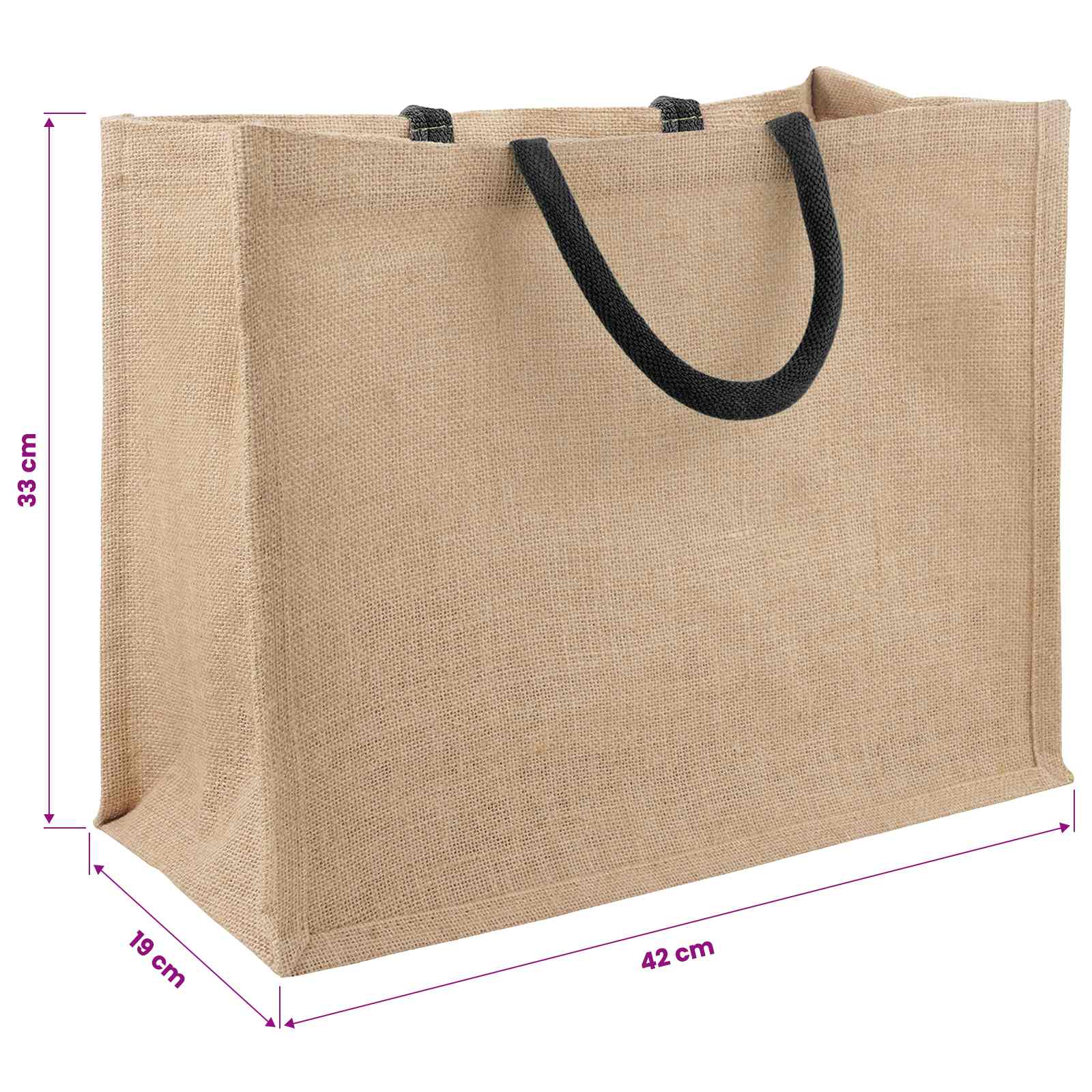 vidaXL Torebki jutowe 10 Naturalny i czarny 42 x 33 x 19 cm