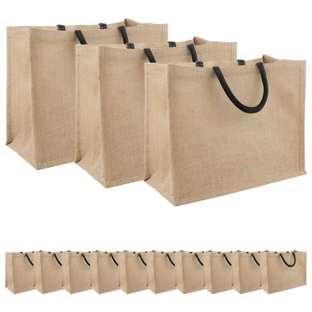vidaXL Torebki jutowe 50 Naturalny i czarny 42 x 33 x 19 cm