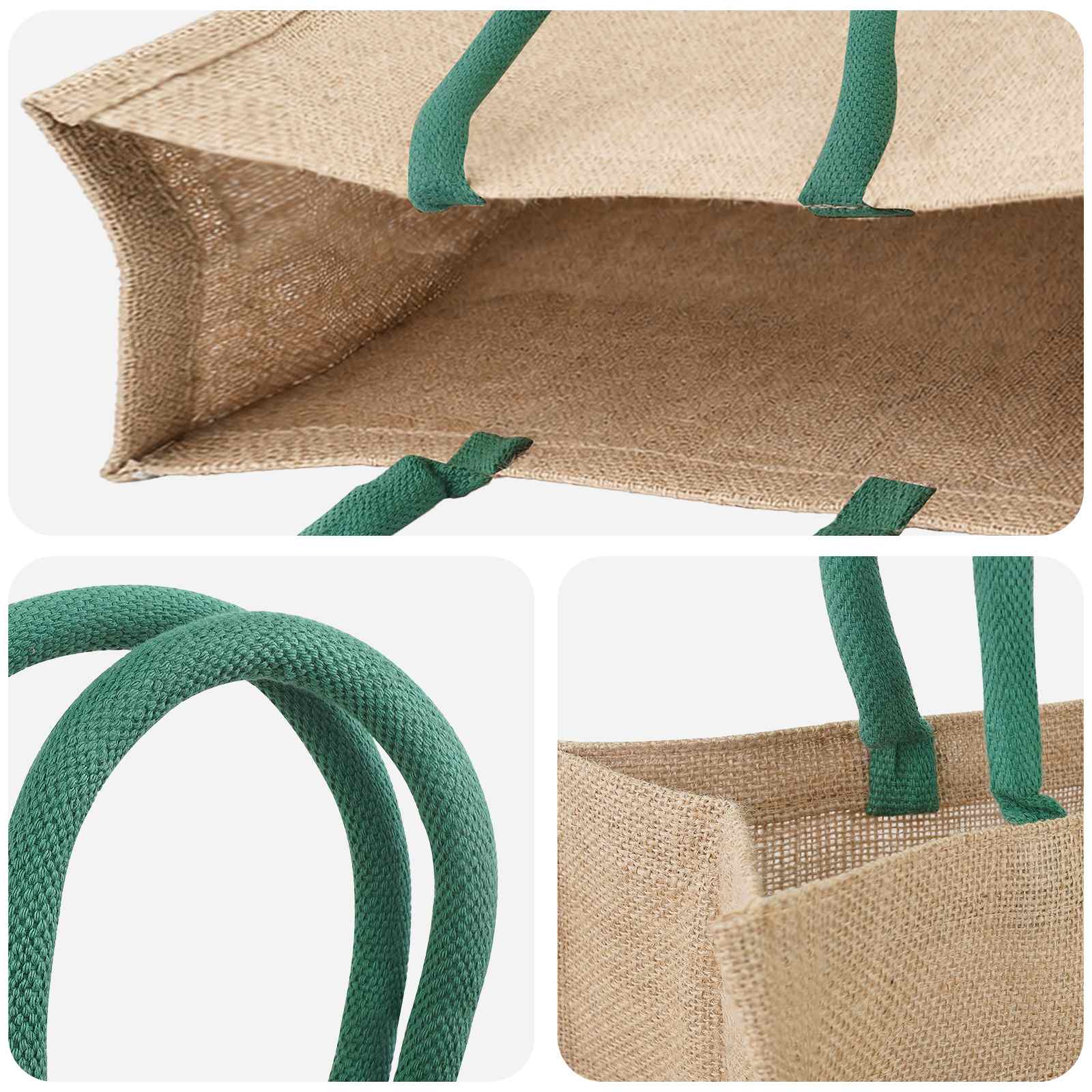 vidaXL Torebki jutowe 5 Naturalny i zielony 42 x 33 x 19 cm