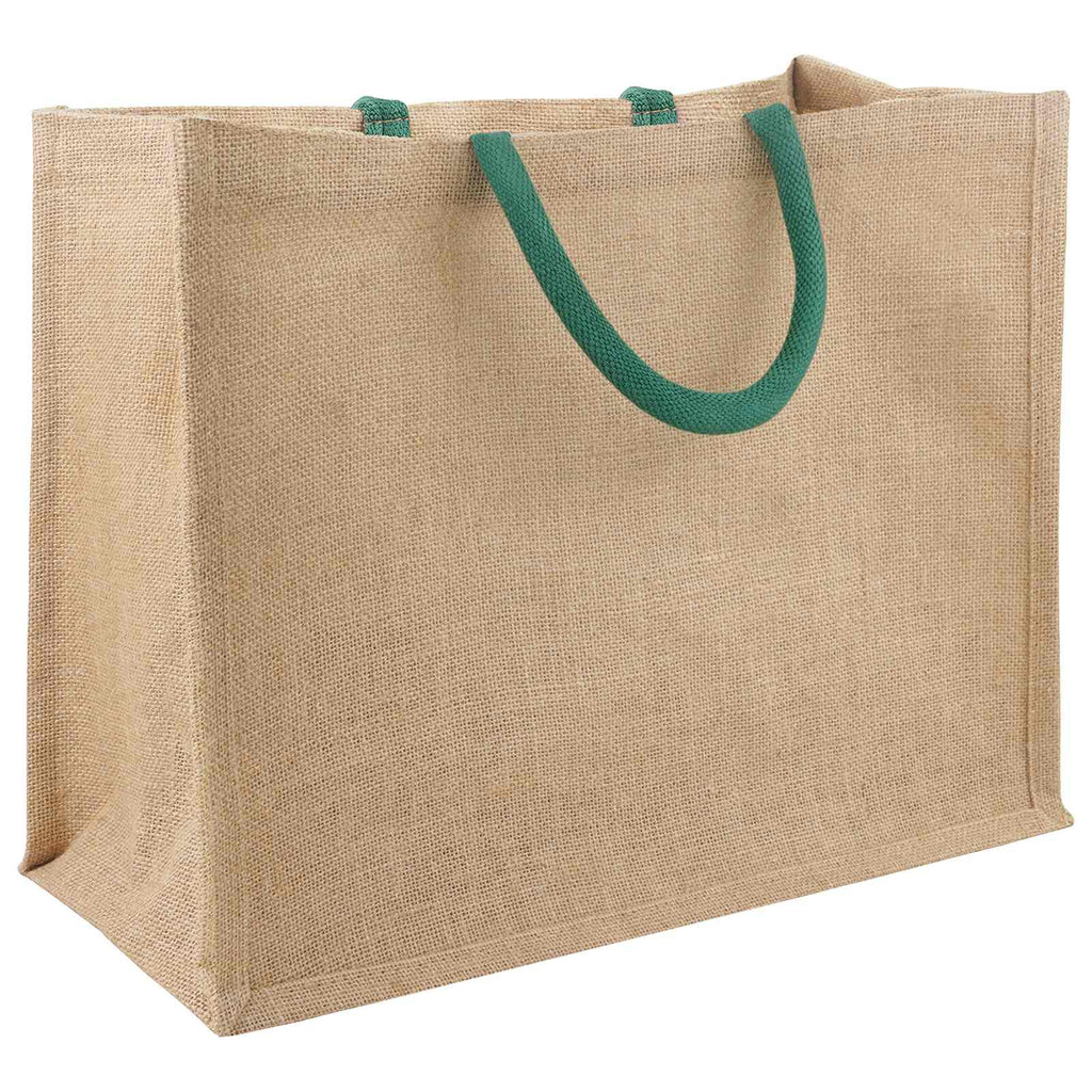 vidaXL Torebki jutowe 10 Naturalny i zielony 42 x 33 x 19 cm
