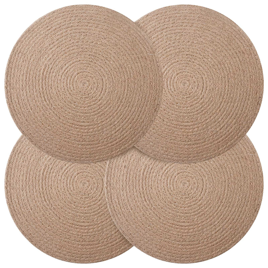 vidaXL Podkładki Jutowe 4 pcs naturalny Ø 30 cm 100% Juta Tossa