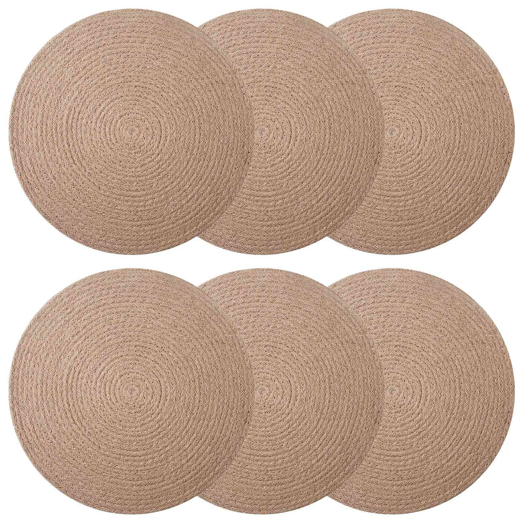vidaXL Podkładki Jutowe 6 pcs naturalny Ø 30 cm 100% Juta Tossa