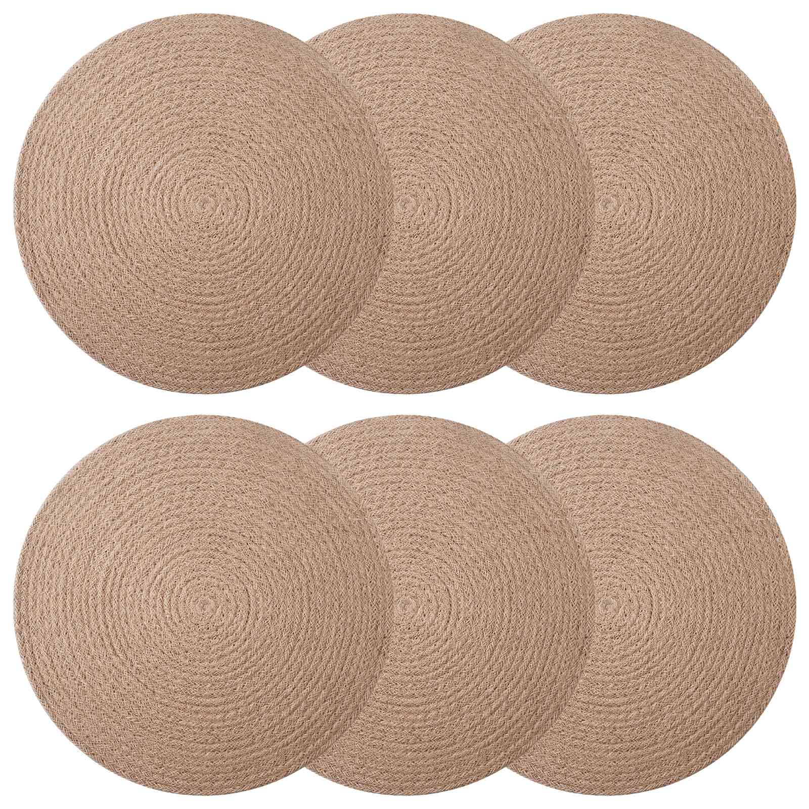 vidaXL Podkładki Jutowe 6 pcs naturalny Ø 30 cm 100% Juta Tossa