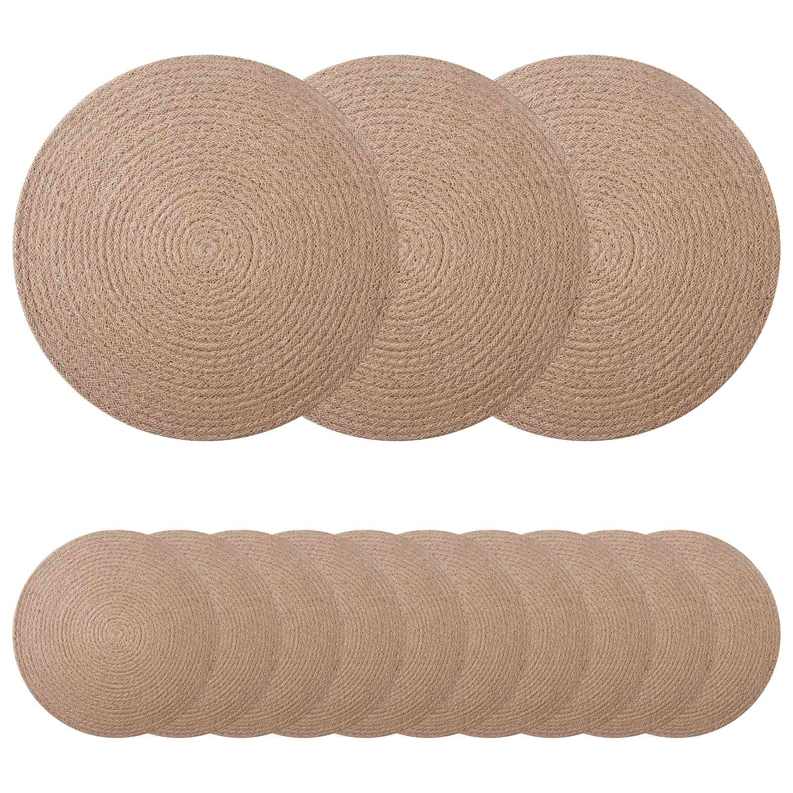 vidaXL Podkładki Jutowe 50 pcs naturalny Ø 30 cm 100% Juta Tossa