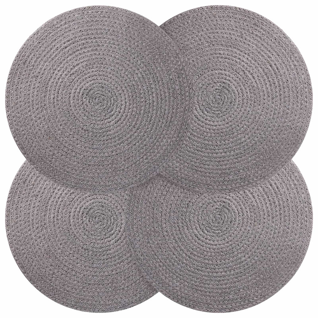 vidaXL Podkładki Jutowe 4 pcs Szary Ø 30 cm 100% Juta Tossa
