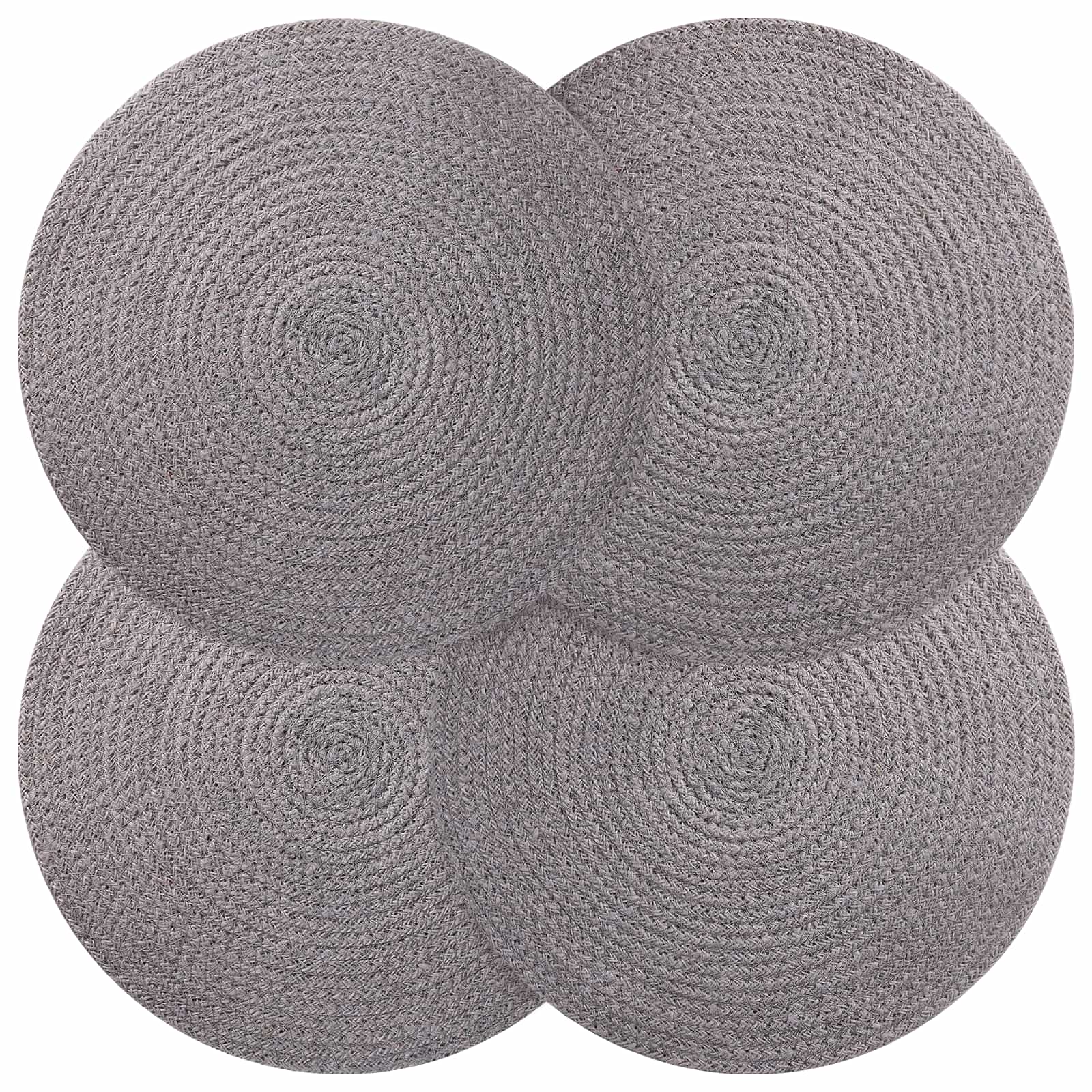 vidaXL Podkładki Jutowe 4 pcs Szary Ø 30 cm 100% Juta Tossa