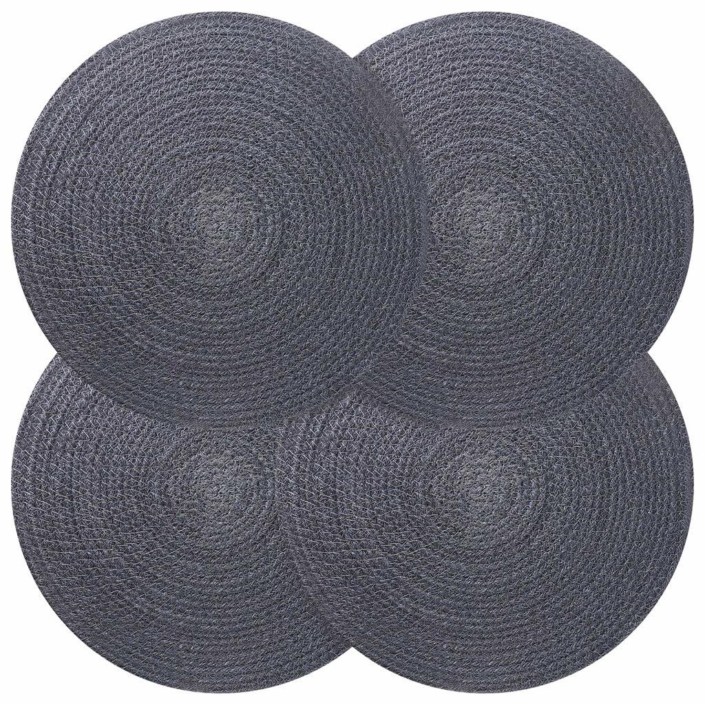vidaXL Podkładki Jutowe 4 pcs ciemnoszary Ø 30 cm 100% Juta Tossa