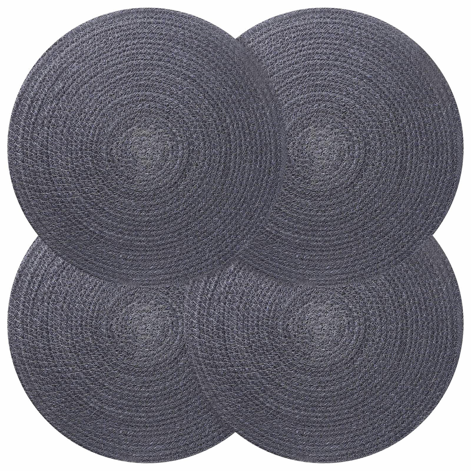 vidaXL Podkładki Jutowe 4 pcs ciemnoszary Ø 30 cm 100% Juta Tossa