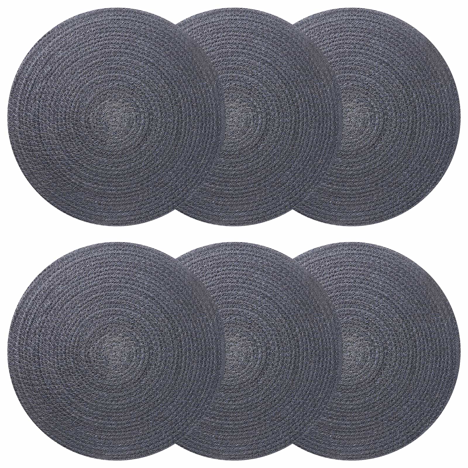 vidaXL Podkładki Jutowe 6 pcs ciemnoszary Ø 30 cm 100% Juta Tossa