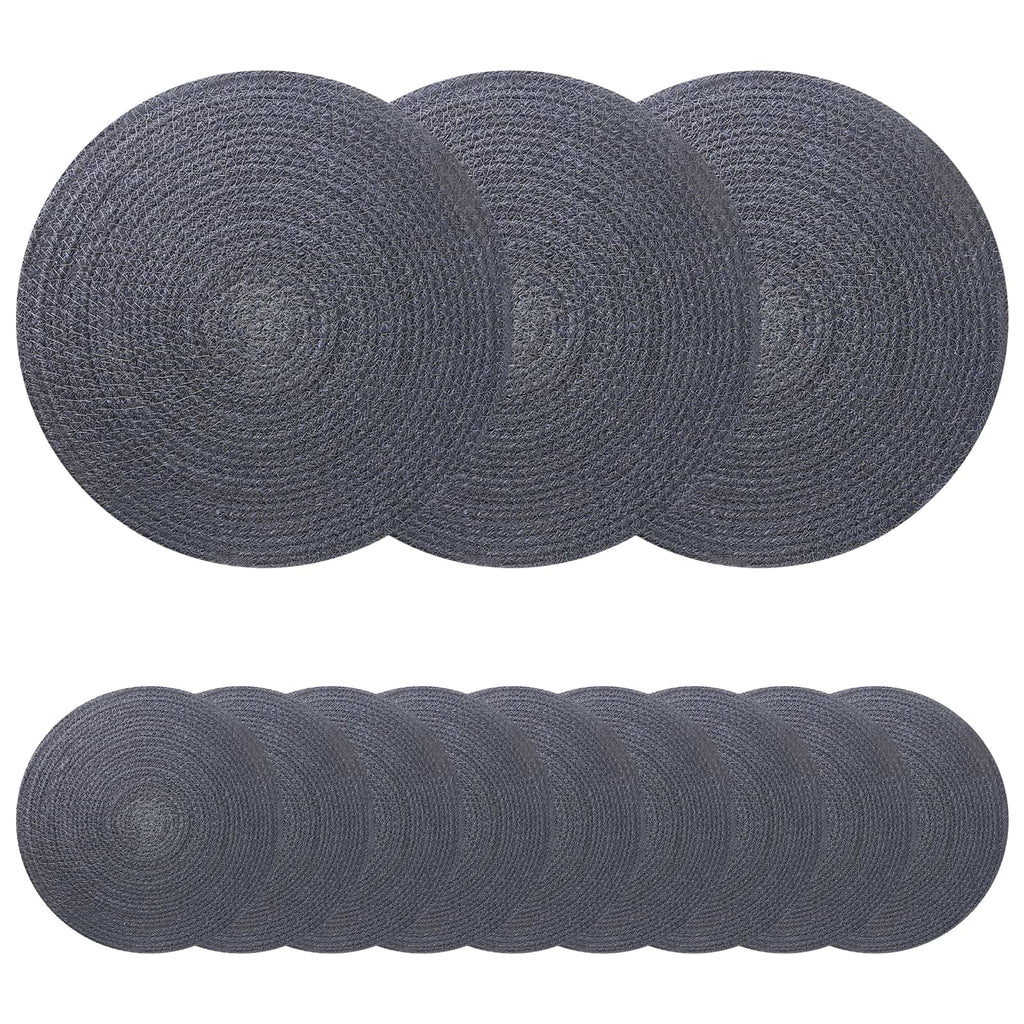 vidaXL Podkładki Jutowe 12 pcs ciemnoszary Ø 30 cm 100% Juta Tossa