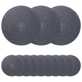 vidaXL Podkładki Jutowe 12 pcs ciemnoszary Ø 30 cm 100% Juta Tossa