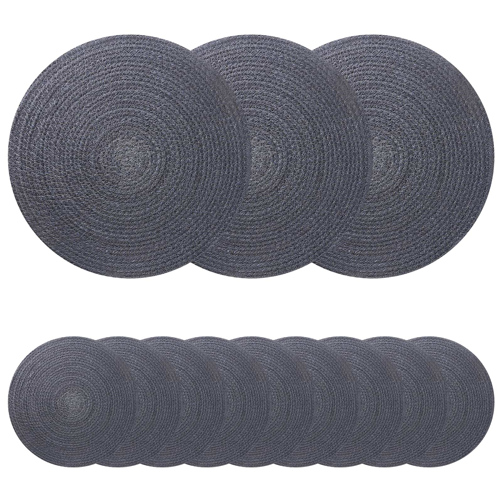 vidaXL Podkładki Jutowe 12 pcs ciemnoszary Ø 30 cm 100% Juta Tossa
